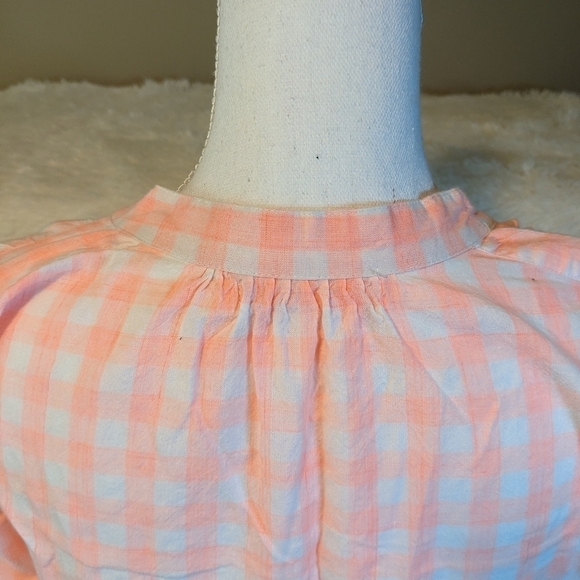 Coral Pink COASTAL BARBIE Gingham Tunic ~ FRESH PRODUCE~ Summer plaid Sz XS/S - Picture 9 of 11